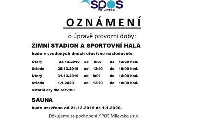 Úprava provozu sportovišť